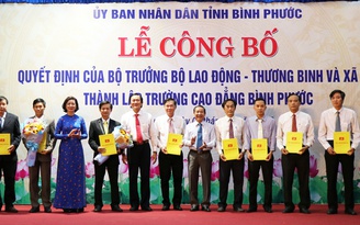 Thành lập Trường cao đẳng Bình Phước