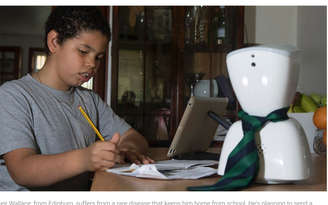 Robot đi học thay cậu bé bị bệnh tự miễn không thể chữa được?