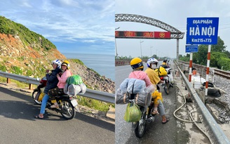 Đại gia đình 3 thế hệ đi gần 3.500 km xuyên Việt bằng xe máy