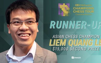 Lê Quang Liêm về nhì giải Chessable Masters với phần thưởng 15.000 USD