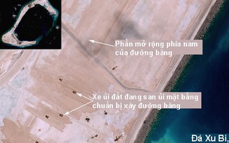 Ảnh vệ tinh mới nhất đường băng Trung Quốc xây ở Đá Xu Bi