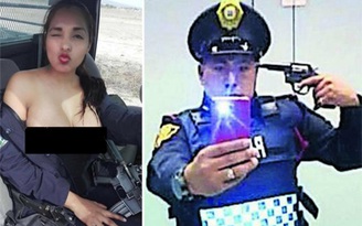 Nữ cảnh sát chụp ảnh ngực trần ngay trong xe tuần tra
