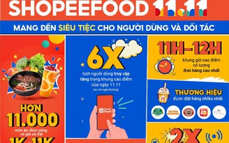 Sự kiện ‘ShopeeFood 11.11’ mang đến siêu tiệc cho hàng triệu người dùng và đối tác