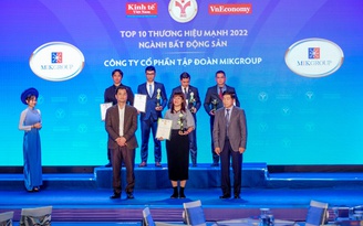 MIKGroup được vinh danh Top 10 thương hiệu mạnh ngành bất động sản 2022