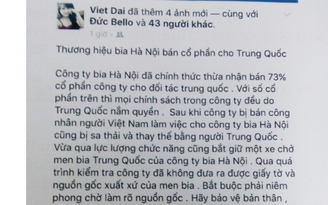 Phạt 12,5 triệu đồng vì 'nói xấu' bia Hà Nội trên mạng xã hội