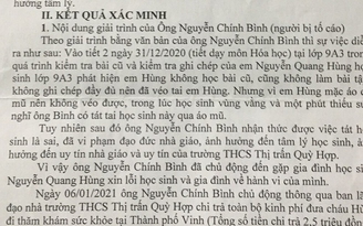 Nghệ An: Tát học sinh trong giờ học, một giáo viên bị cảnh cáo, chuyển trường