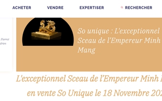 Ấn vàng đẹp nhất của nhà Nguyễn sẽ đấu giá vào ngày 18.11