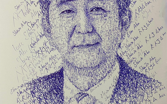 Chàng trai Việt vẽ chân dung cố Thủ tướng Nhật Bản Shinzo Abe làm nhiều người xúc động