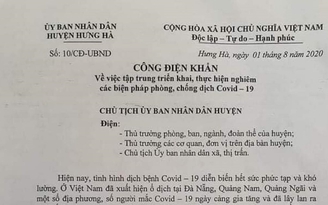Thái Bình phát hiện 1 người từ Quảng Nam về dương tính với Sars-CoV-2