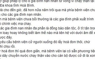Chưa bồi thường cho gia đình bệnh nhân chạy thận bị tử vong do thiếu hóa đơn?