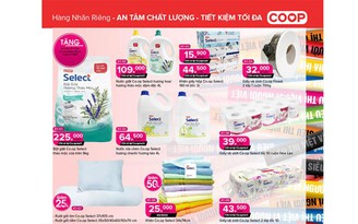 Bột giặt, nước rửa chén, giấy vệ sinh nhãn hàng Co.op Select giảm giá mạnh