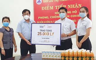 TH tặng 75.000 ly sữa, nước trái cây cho vùng dịch Covid - 19 miền Trung