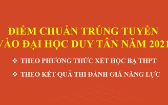 ĐH Duy Tân công bố điểm chuẩn trúng tuyển Đại học năm 2021 ĐH Duy Tân công bố điểm chuẩn trúng tuyển Đại học năm 2021