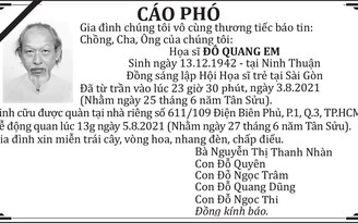 Cáo phó Họa sĩ Đỗ Quang Em