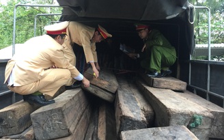 9 khối gỗ mun trên đường vào Đồng Nai bị CSGT phát hiện, thu giữ