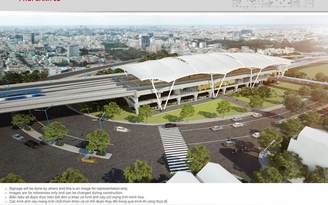 Gấp rút lắp mái nhà ga trên cao ấn tượng nhất của tuyến metro số 1