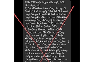 ‘Hà Nội sống chung với Covid-19 từ 15.9’ là tin giả