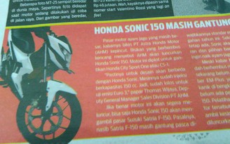 Rò rỉ thông tin về Honda Sonic, đối thủ Suzuki Raider 150