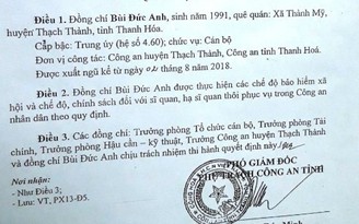 Vì sao một trung úy công an ở Thanh Hóa bất ngờ bị cho xuất ngũ?