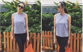 Tăng Thanh Hà khoe dáng thon gọn sau hơn 1 tháng sinh con