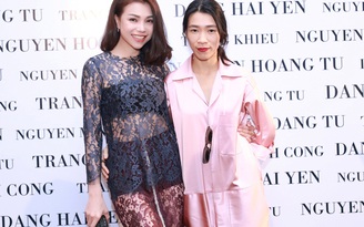 Trà Ngọc Hằng mặc váy xuyên thấu đến mừng nhà thiết kế Đặng Hải Yến