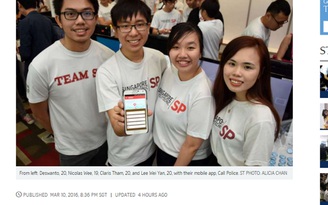 Sinh viên Singapore ra mắt ứng dụng báo cảnh sát bằng 1 thao tác