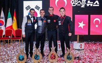 Trần Quyết Chiến lên hạng 6 thế giới sau giải World Cup billiards 3 băng