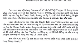 Cà Mau: Xác minh số tiền UBND xã nợ người dân 33 năm trước