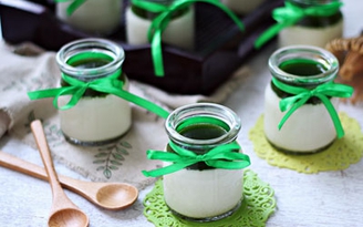 Tráng miệng tuyệt ngon với sữa chua jelly trà xanh