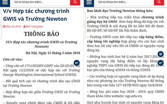Trường Newton tự ý thông báo tiếp tục hợp tác với GWIS?