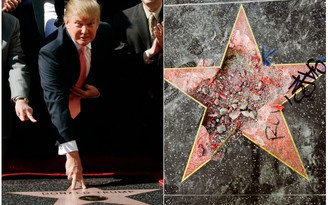 Ngôi sao của Tổng thống Trump trên Đại lộ Danh vọng lại bị phá tan tành