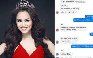 Hoa hậu Diễm Hương tung tin nhắn được ‘mời đi uống nước’ giá 40.000 USD