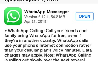 WhatsApp hỗ trợ gọi điện trên iOS