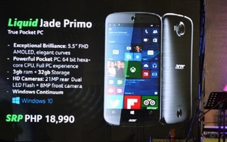 Acer công bố smartphone Windows 10 Mobile giá hấp dẫn
