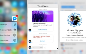 Facebook Messenger hỗ trợ 3D Touch trên iPhone 6S