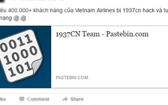 Cảnh giác việc tải dữ liệu thông tin khách hàng Vietnam Airlines