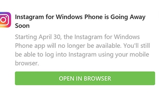 Instagram cho Windows Phone sắp ngừng hoạt động