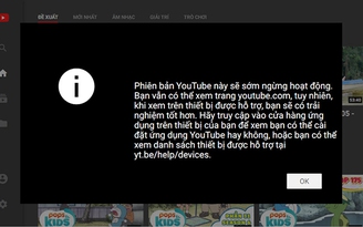 YouTube đóng giao diện web thân thiện với TV