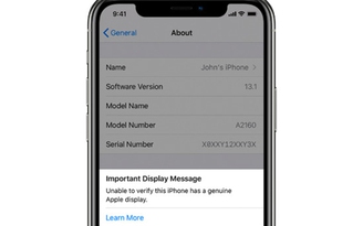 iPhone 11 sẽ cảnh báo màn hình không chính hãng