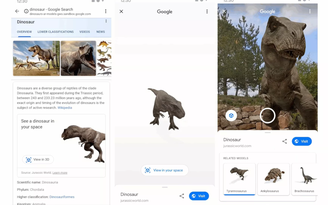 Google dùng AR để 'thả' khủng long ra ngoài đời thực
