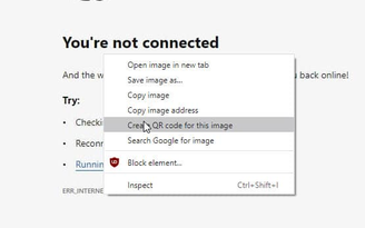 Trình duyệt Chrome cho phép chia sẻ hình ảnh bằng mã QR
