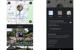 Google Photos cho phép khai thác dòng thời gian trên Maps