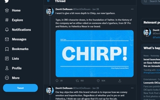 Twitter phát hành phông chữ ‘Chirp’ độc quyền trên máy tính để bàn