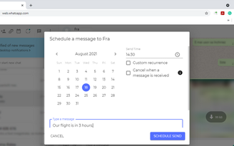 Cách lên lịch gửi tin nhắn trên WhatsApp Web