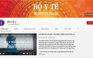 Kênh YouTube Bộ Y tế Việt Nam nhận nút Bạc