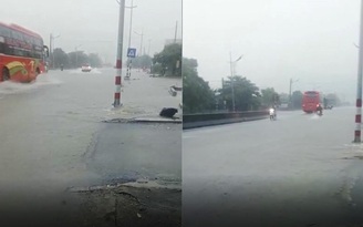 Hà Tĩnh: Mưa lớn khiến một số đoạn trên quốc lộ 1A bị ngập cục bộ