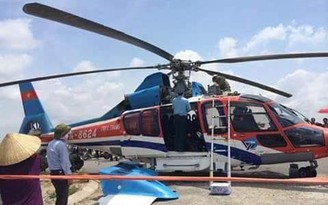 Trực thăng chở theo 11 người gặp sự cố tại Thái Bình