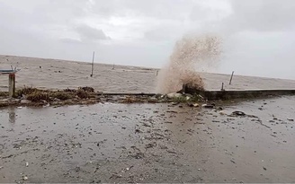 Cảnh báo gió tây nam khiến nước biển dâng cao tàn phá đê biển Tây Nam bộ