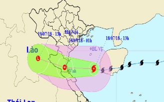 Tâm bão số 3 đang cách đất liền Thanh Hoá - Quảng Bình 170 km