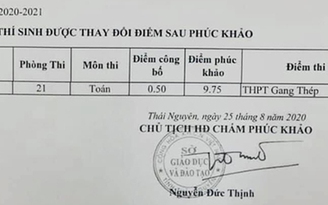 Bài thi toán vào lớp 10 từ 0,5 điểm lên 9,75 điểm sau phúc khảo